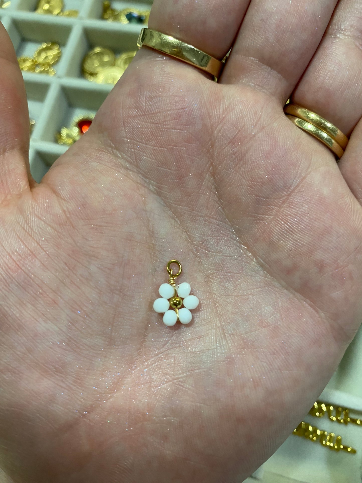 Beaded Flower Charm