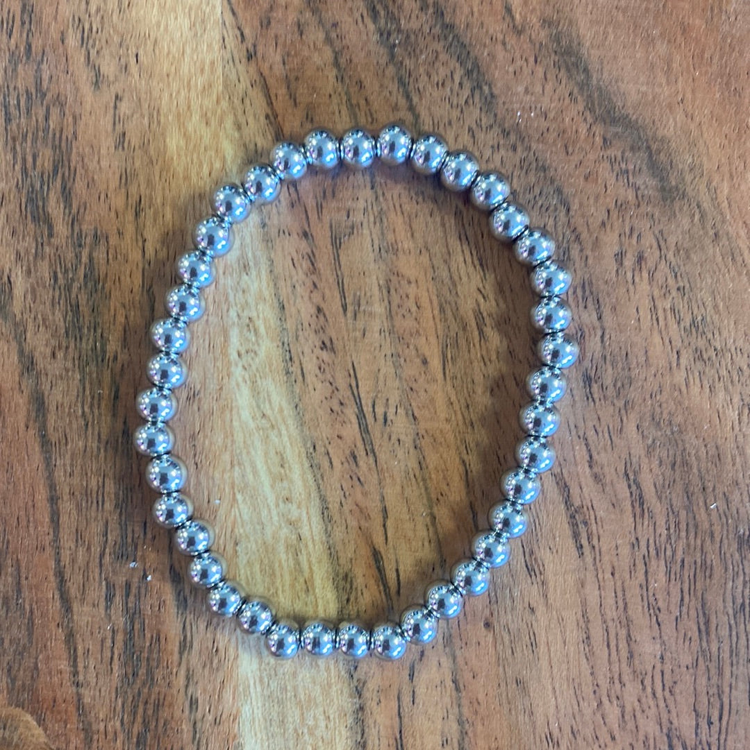 Silver Stainless Steel Stretchy  Bracelet