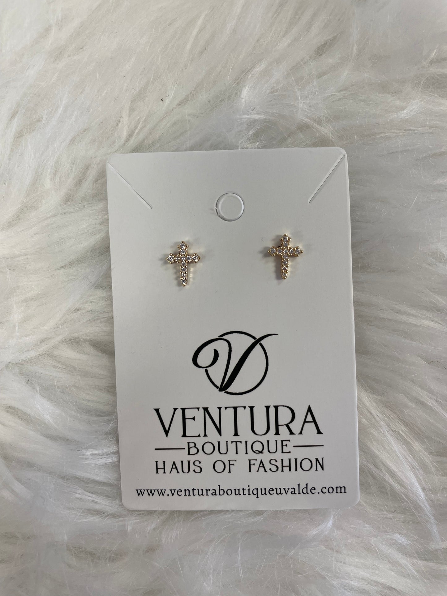 Small Cross Stud Earrings