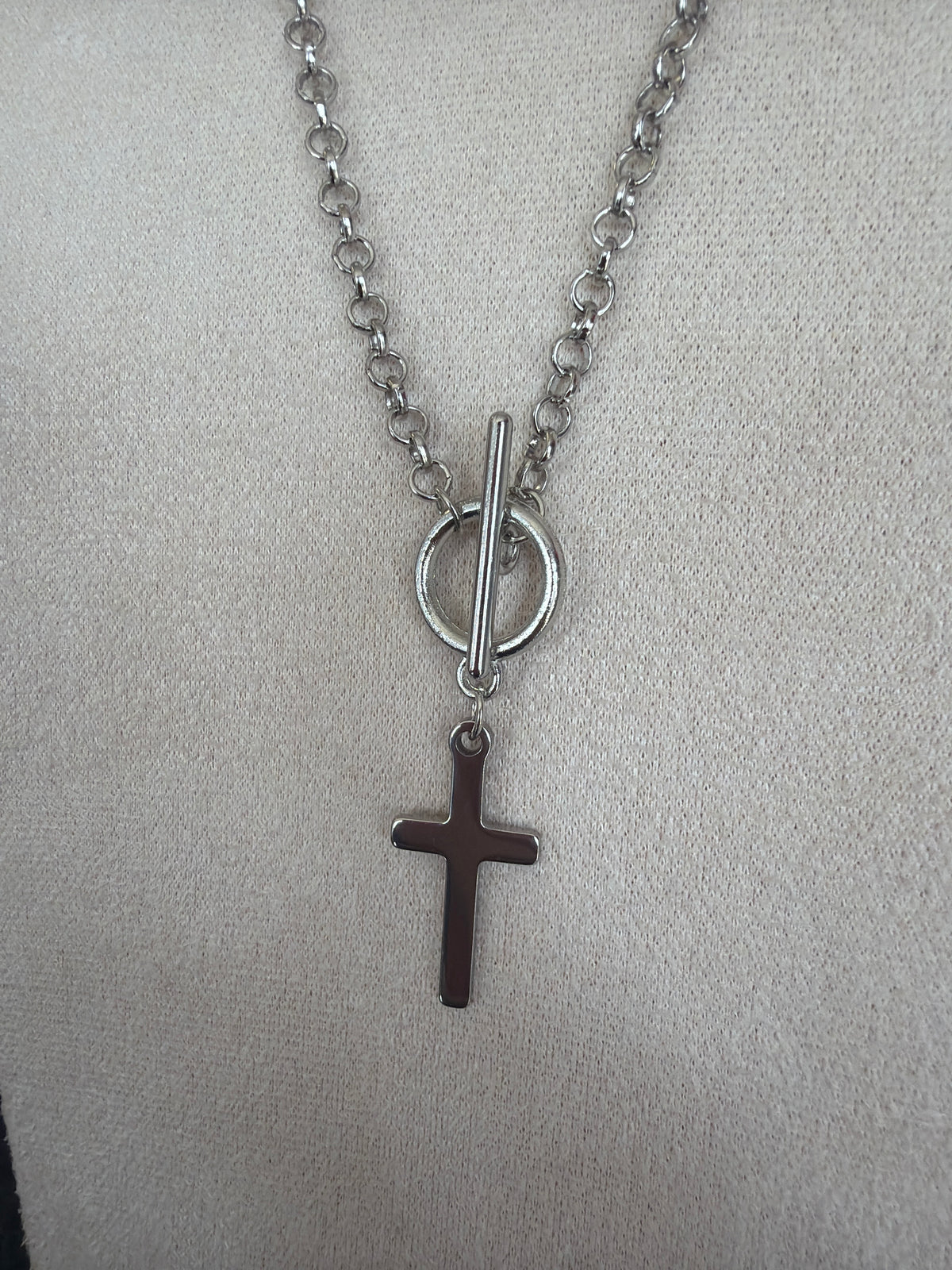 Fashion Cross Toggle Necklace