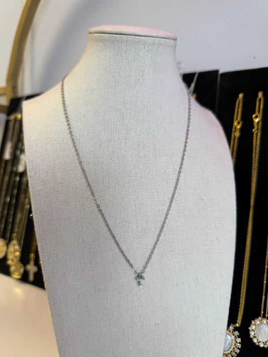 Stainless Mini Cross Dainty Necklace