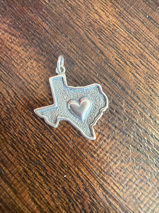 Sterling Silver Texas Heart Charm