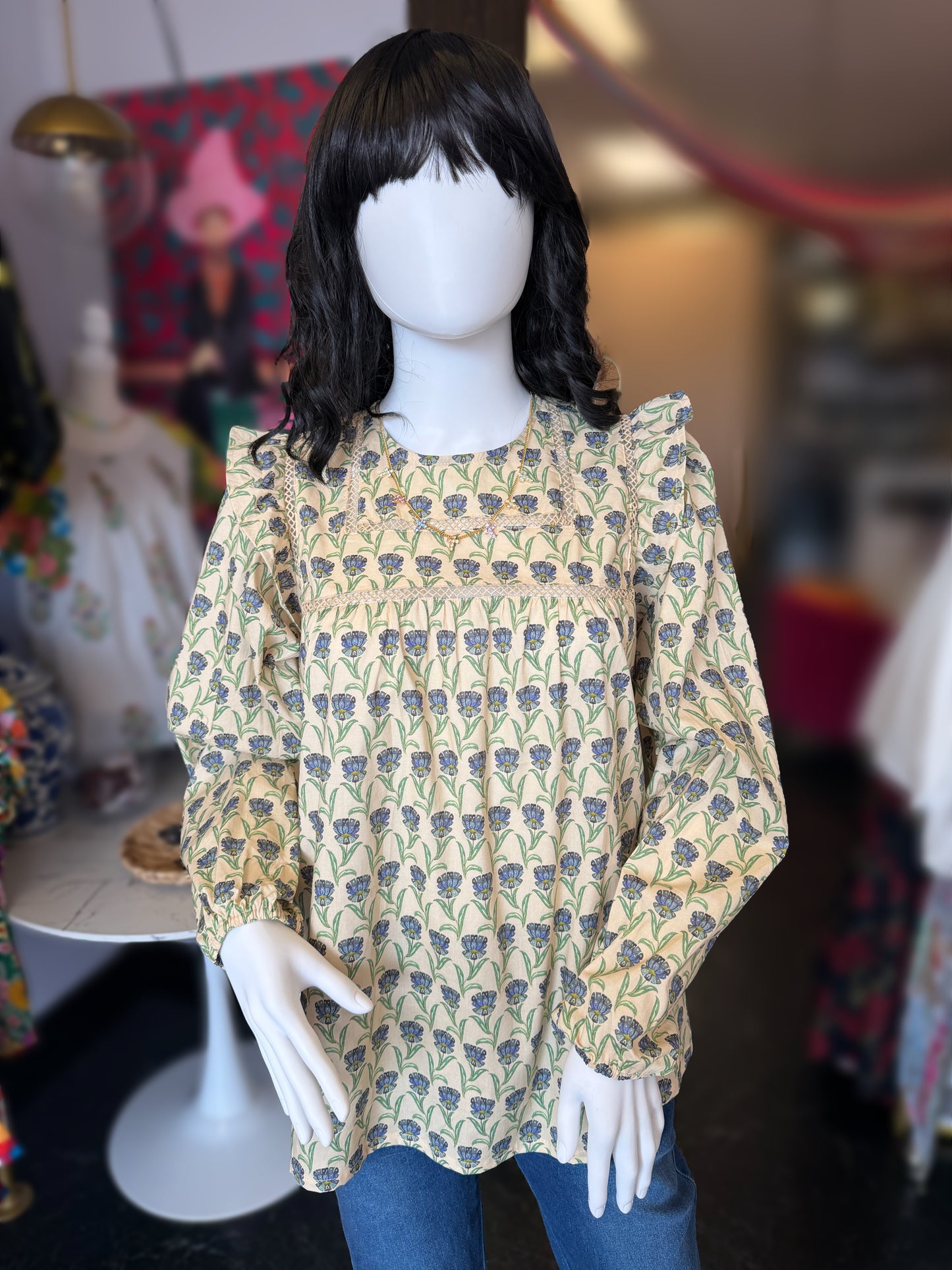 Creme Mix Floral Print Blouse