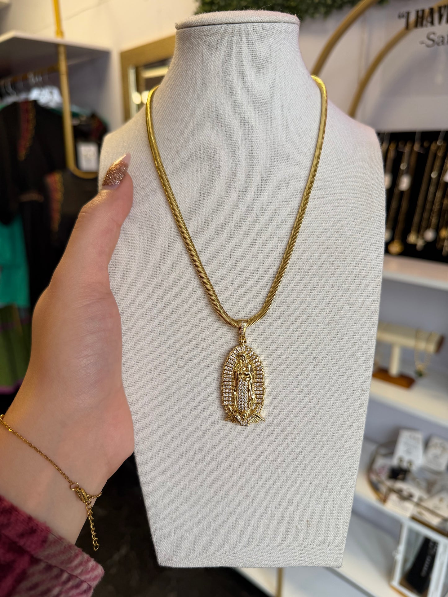 Crystal Mary Necklace ￼