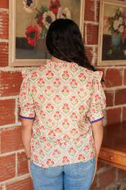 Hailey Top - Red Floral