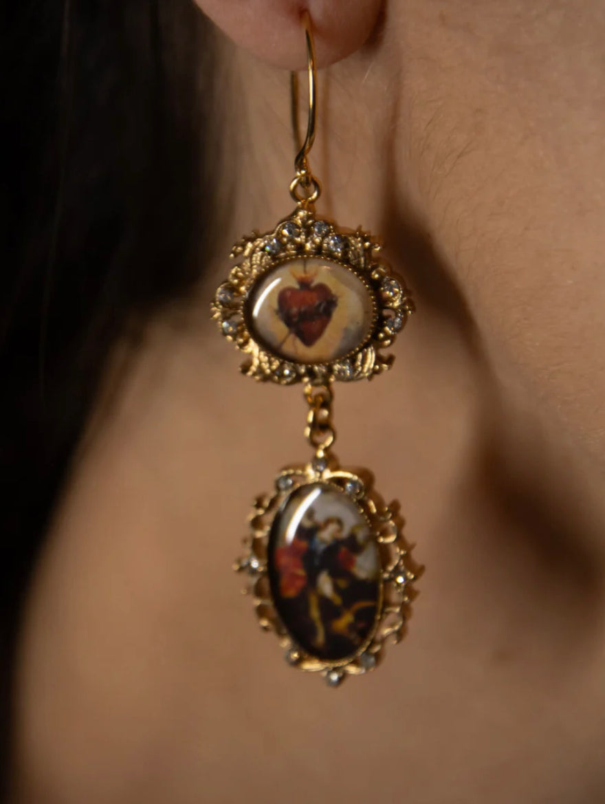 Retablo Double Image Framed Earrings