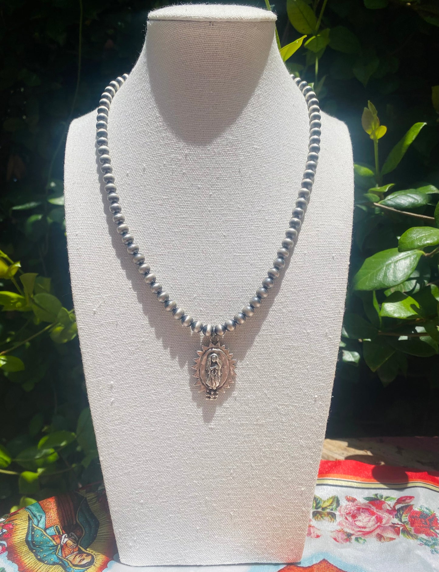 Sterling Pearls Our Lady 18" Inch Necklace
