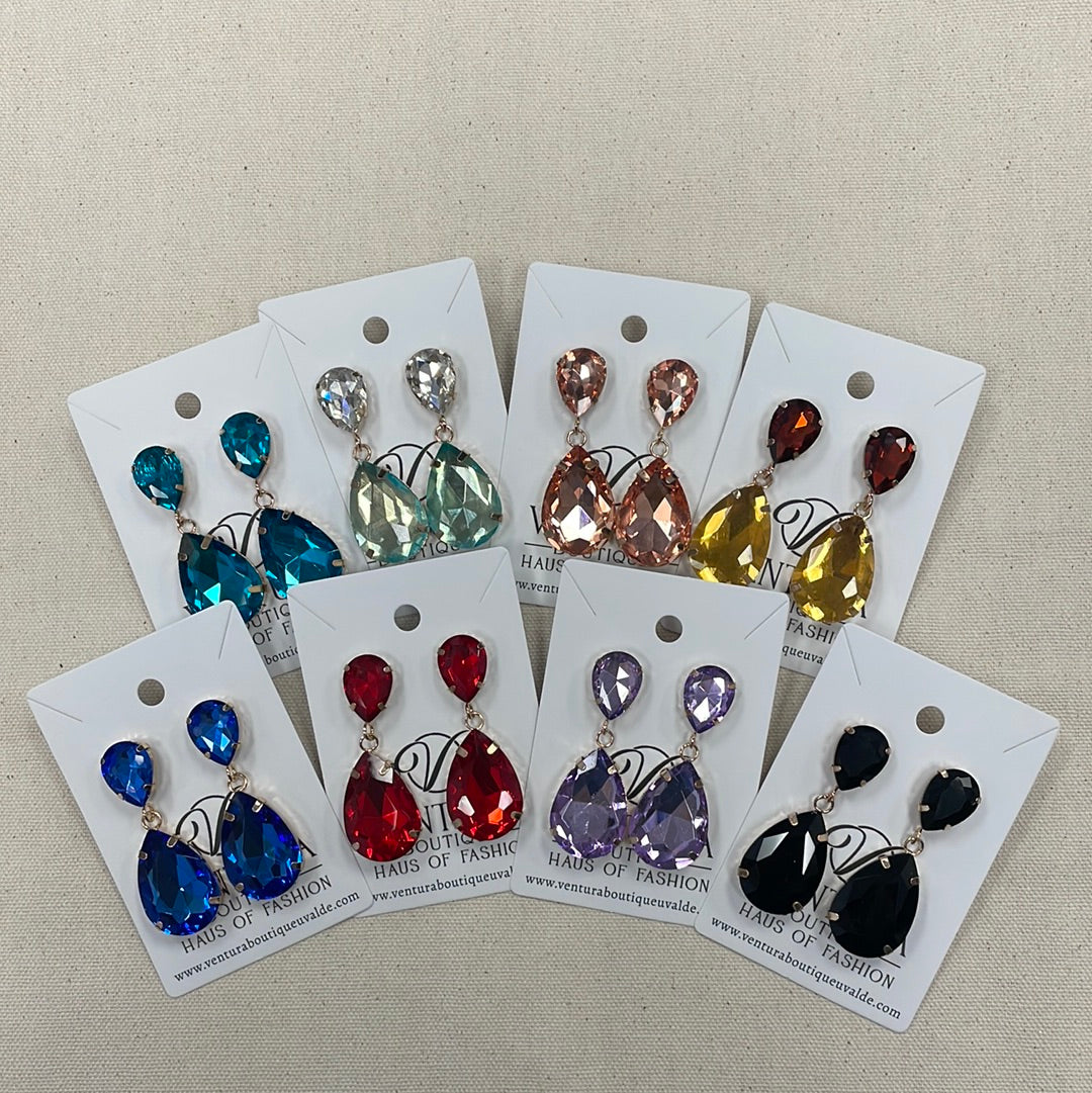 Crystal Drop Stud Earrings