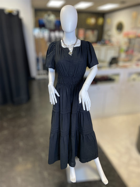 Cocktail Hour Black Tiered Maxi Dress