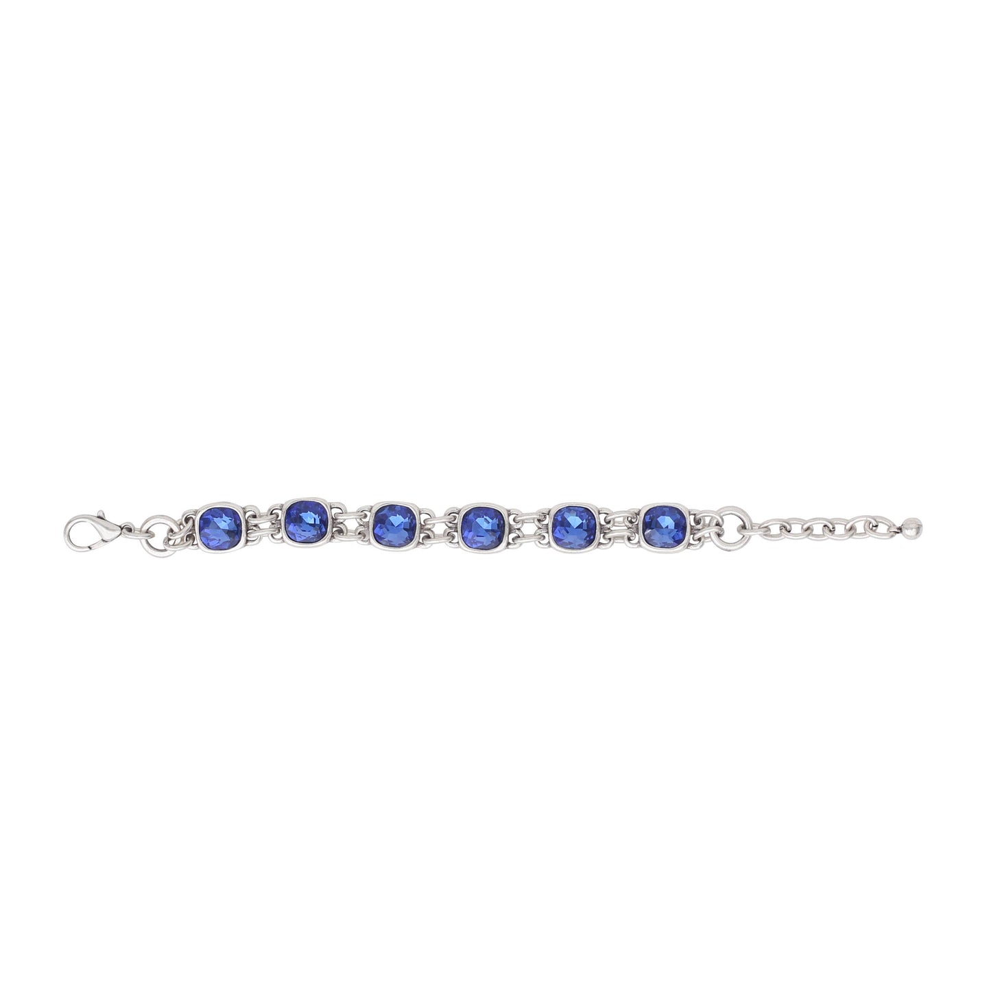 Handmade Blue Crystal Pewter Bracelet - 2912