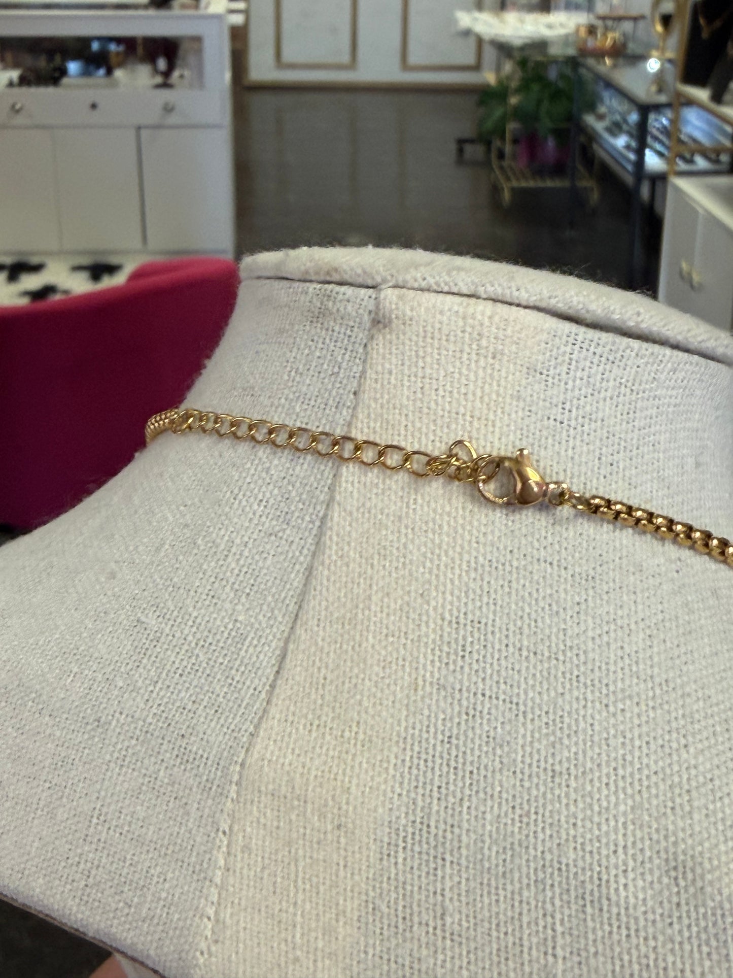 Stainless Gold Plated Muti Charm Necklace