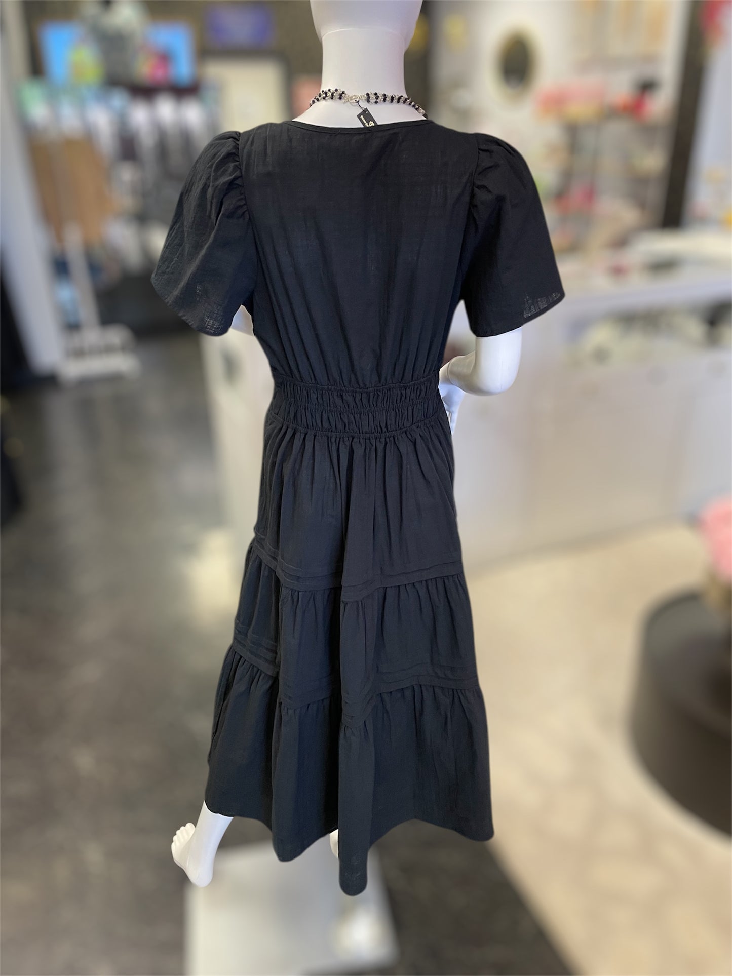 Cocktail Hour Black Tiered Maxi Dress