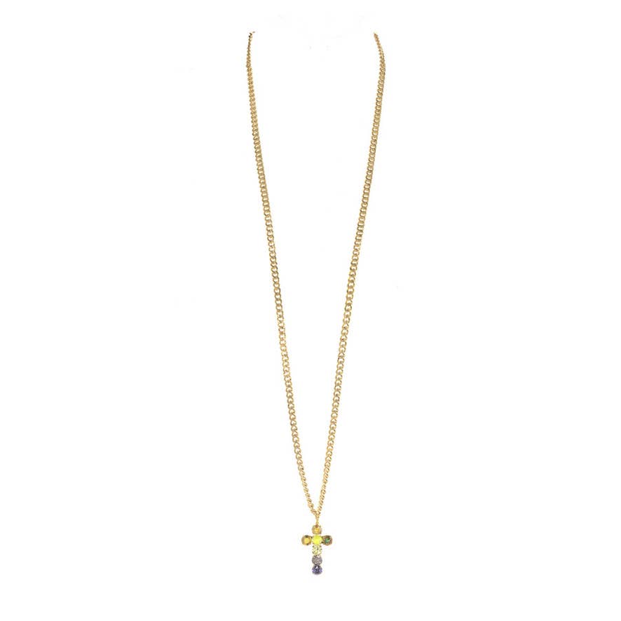 Cross Necklaces in ombre: Pink