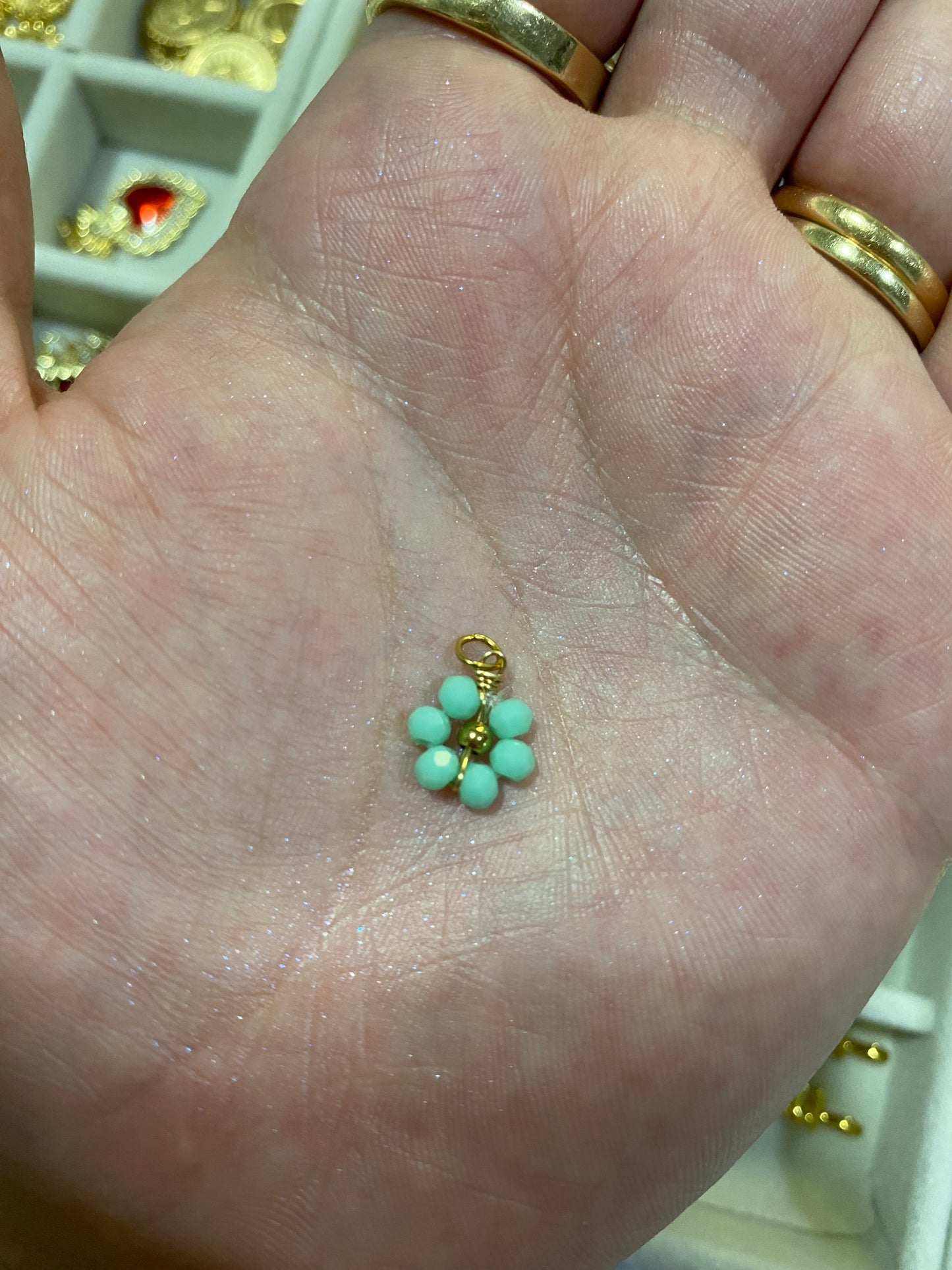 Beaded Flower Charm