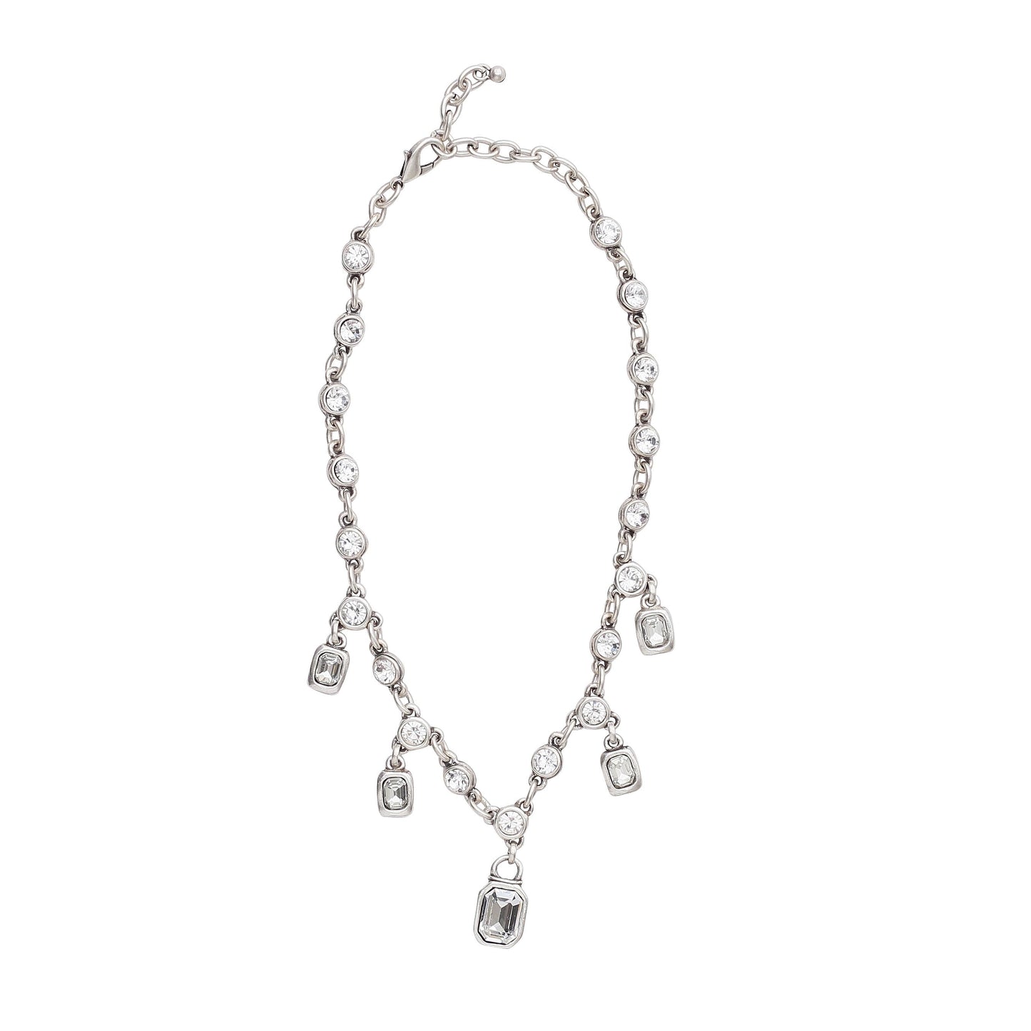 Handmade Crystal Pewter Necklace - 3963