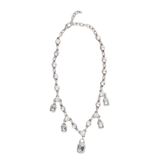 Handmade Crystal Pewter Necklace - 3963
