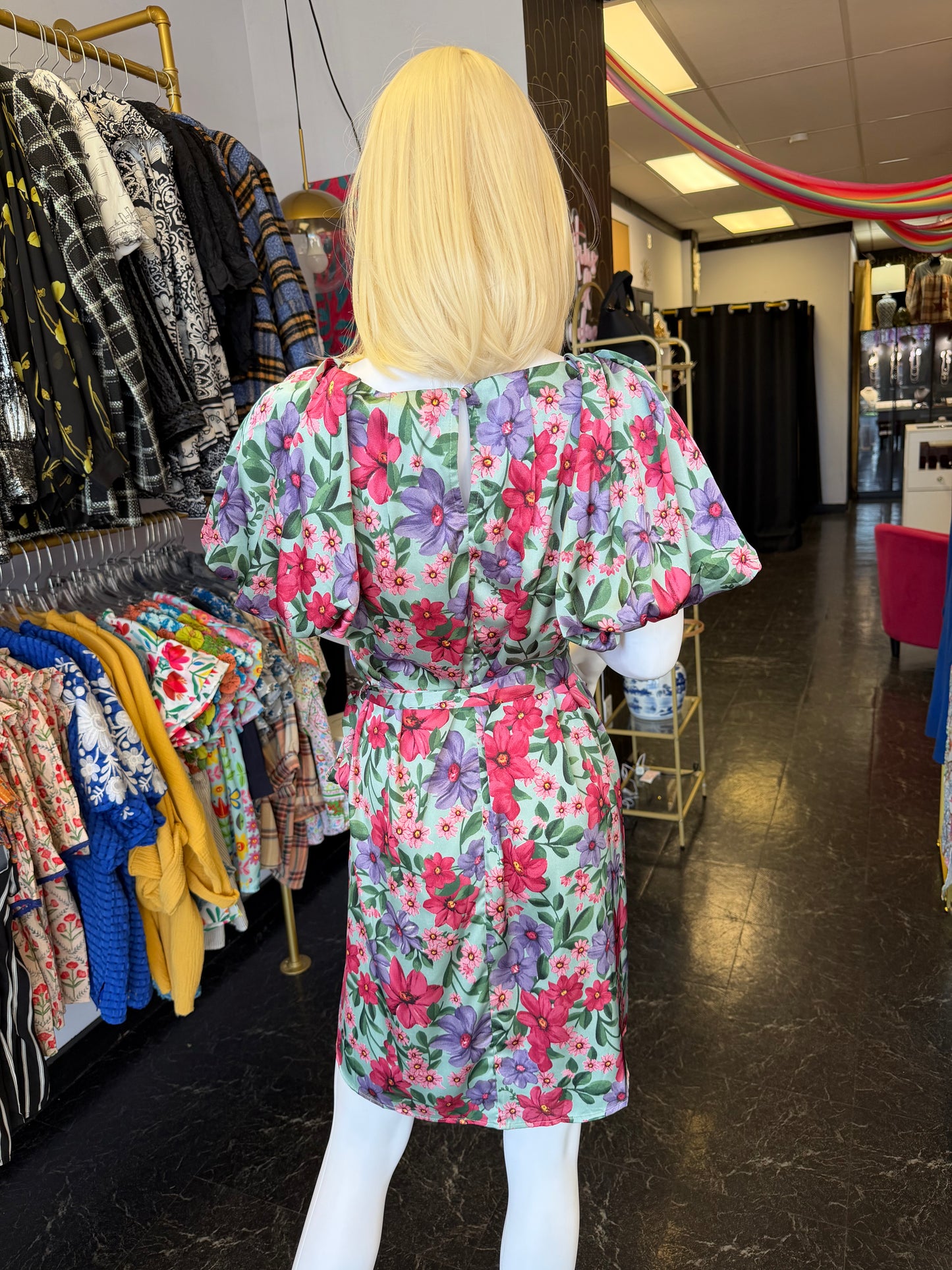 Pastel Floral Tie Dress