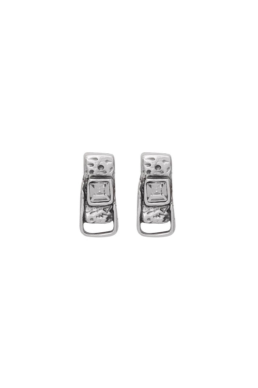 Handmade Crystal Pewter Earrings - 1810