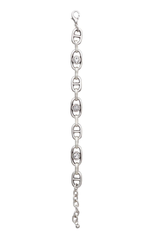 Handmade Crystal Pewter Bracelet - 2828