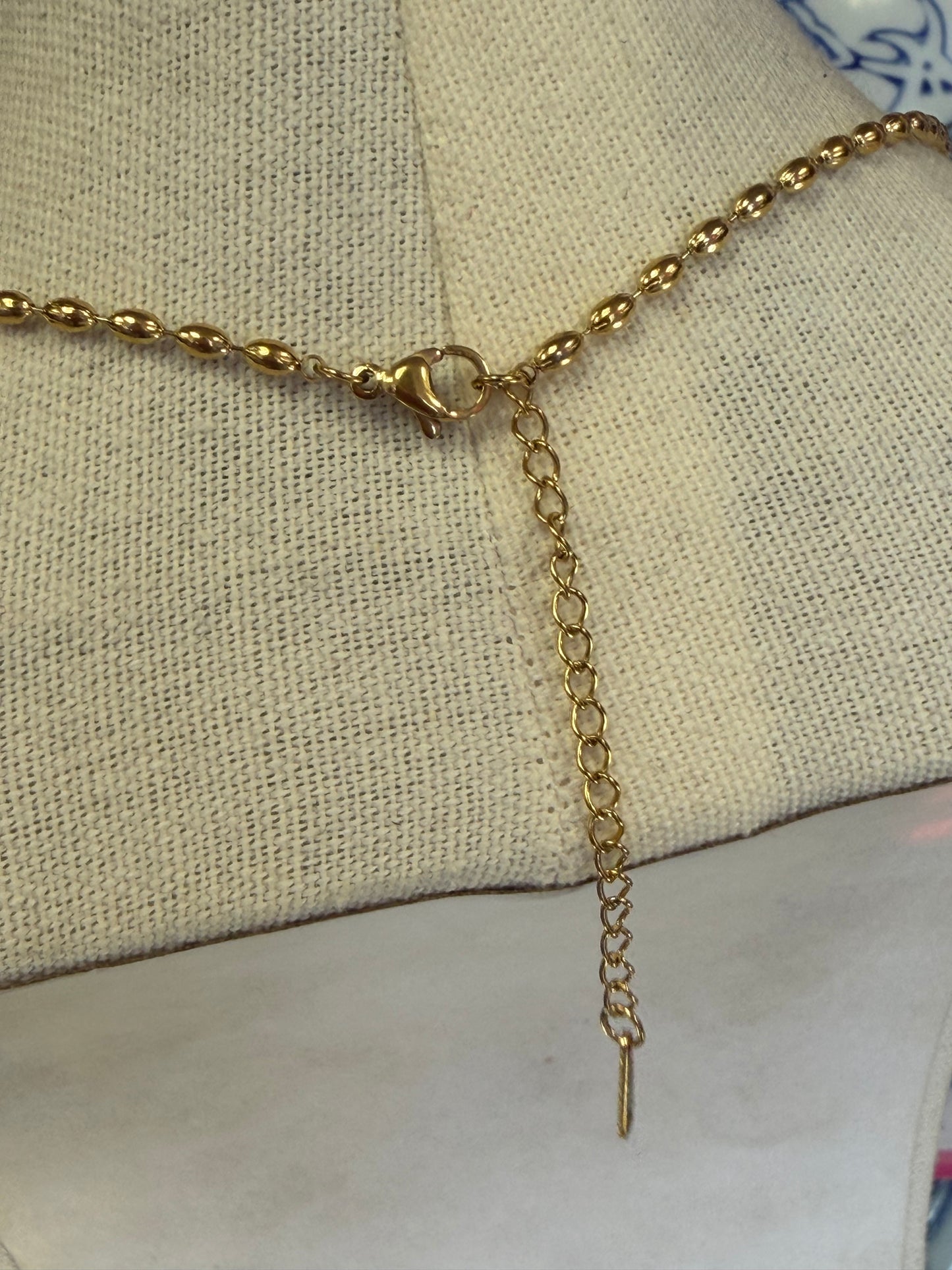 Stainless Gold Plated Imitation Pearl Necklace