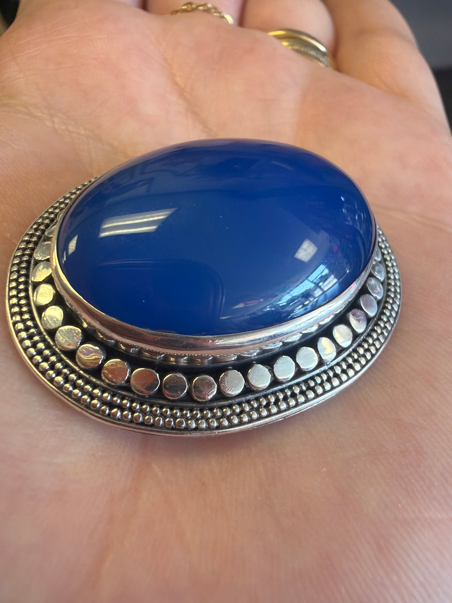 Blue Stone Brooch