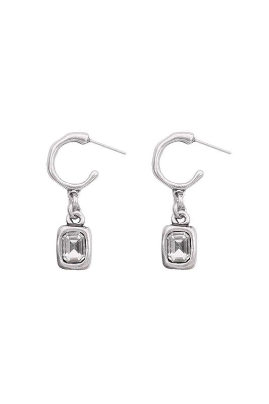 Handmade Crystal Pewter Earrings - 1869