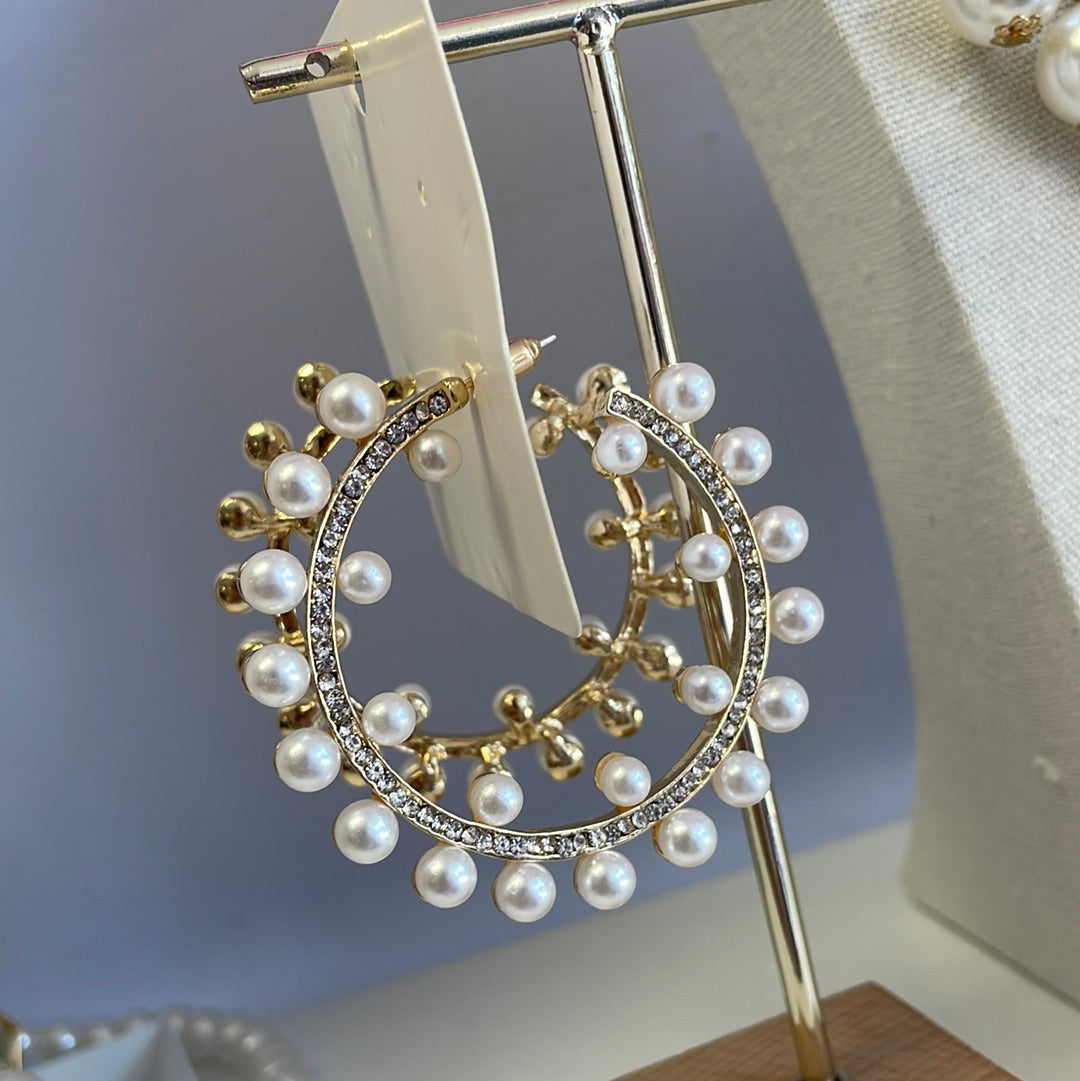 Pearl Crystal Hoop