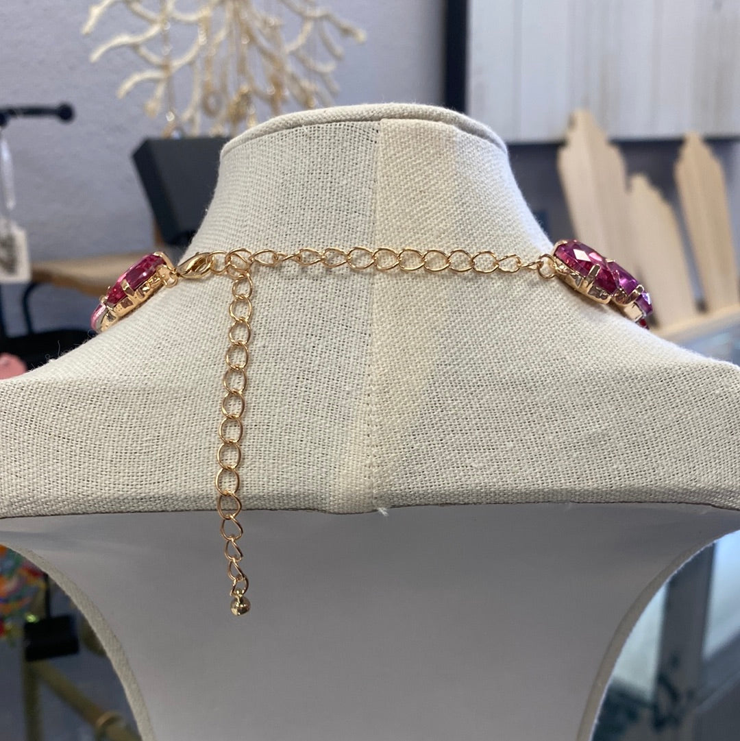 Rainbow Crystal Statement Necklace