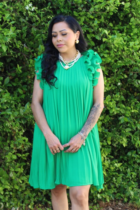 Luxurious Kelly Green Dress