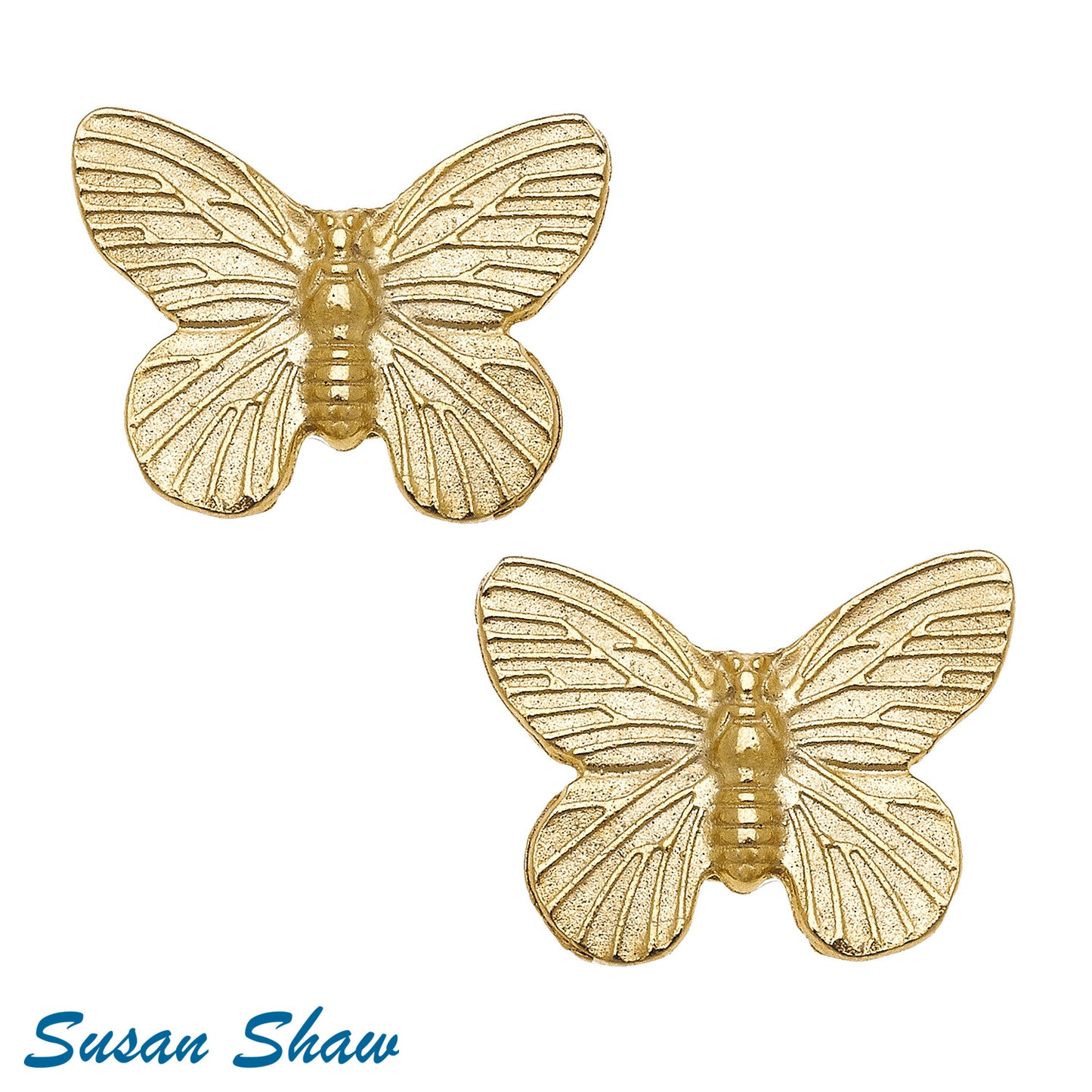 Gold Butterfly Stud Earrings