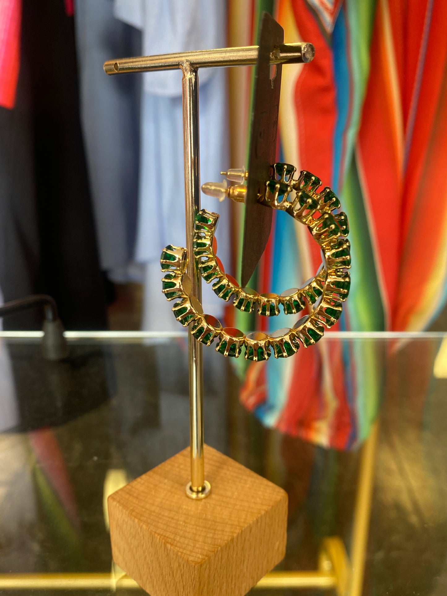 Emerald Green Crystal Hoop