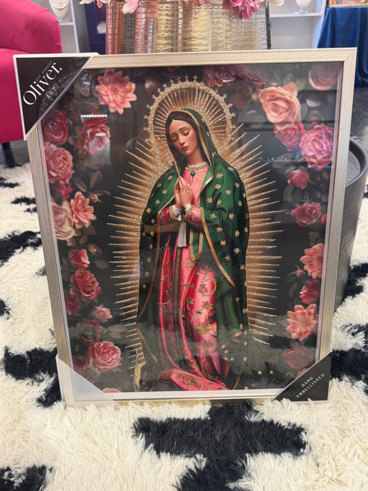 Virgin Mary Oliver Art Glass 3D Art