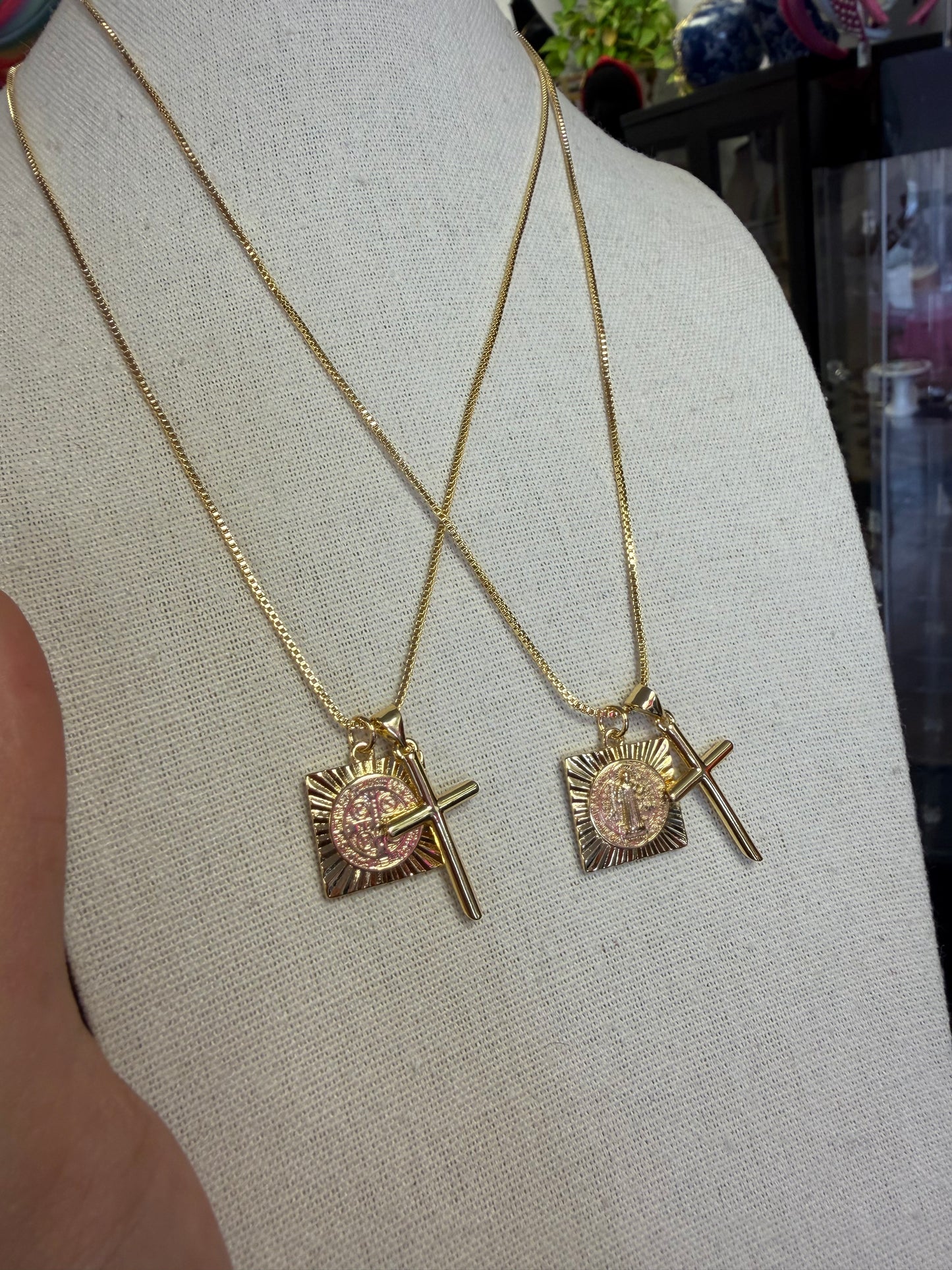 Gold Saint Benedict Necklaces
