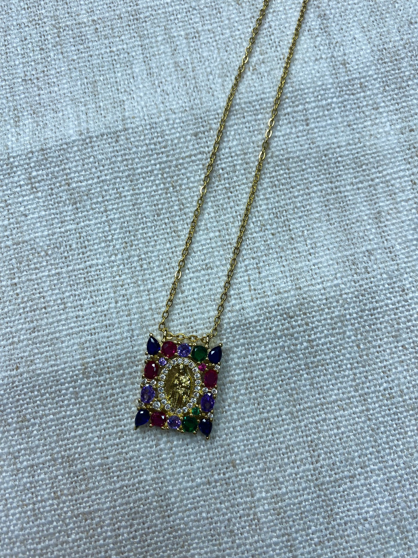 Colorful Mother Mary Necklace