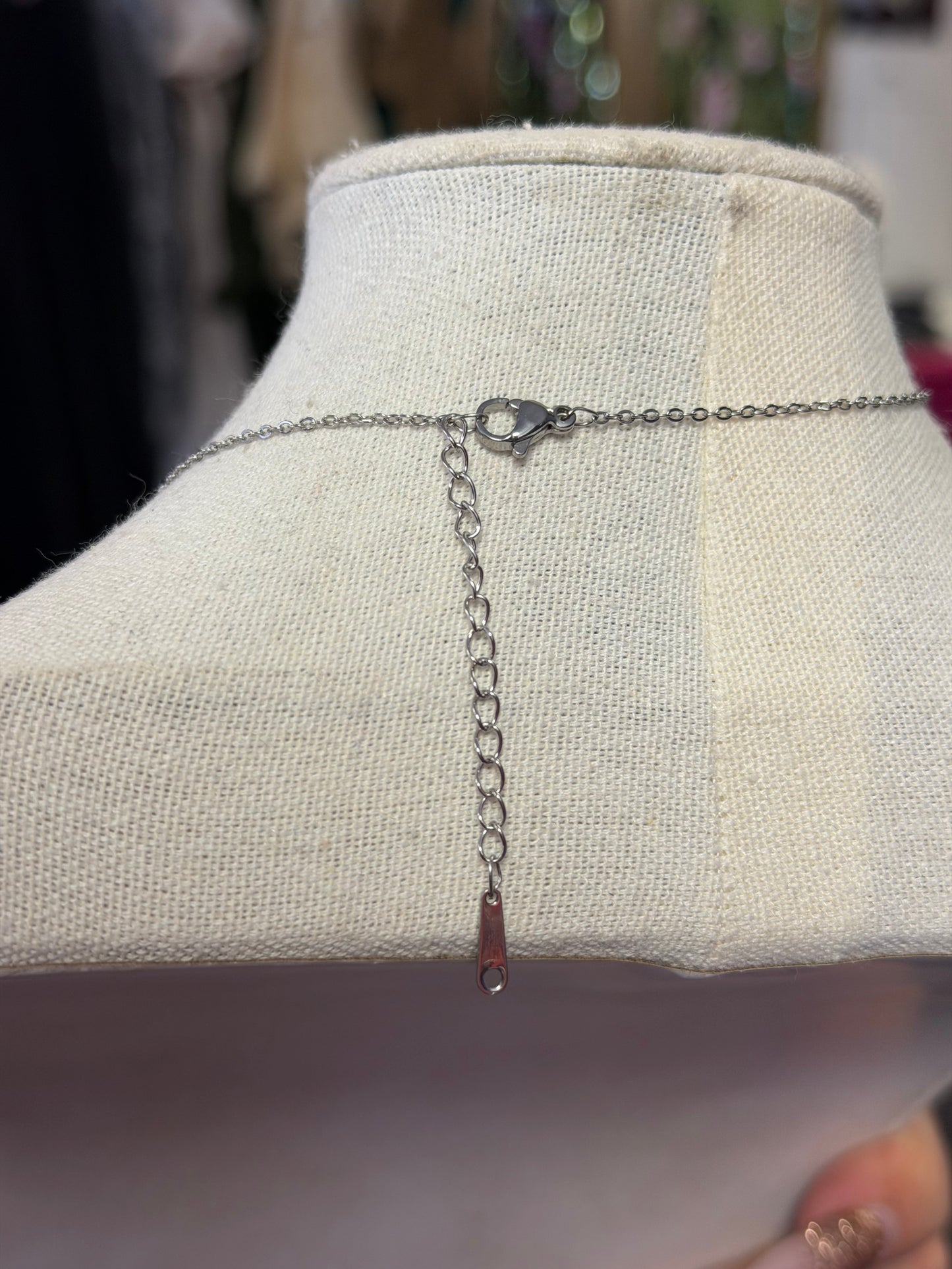 Silver Crystal Cross Necklace