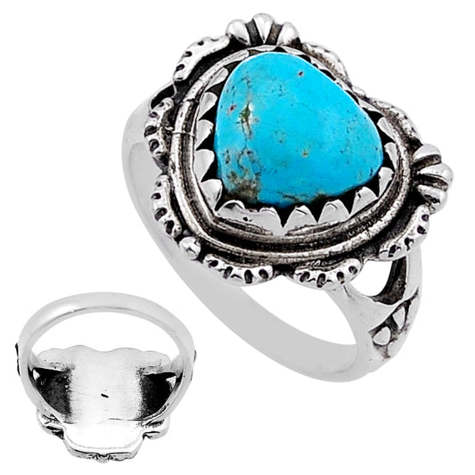 925 silver Arizona MOJAVE turquoise heart ring size 6
