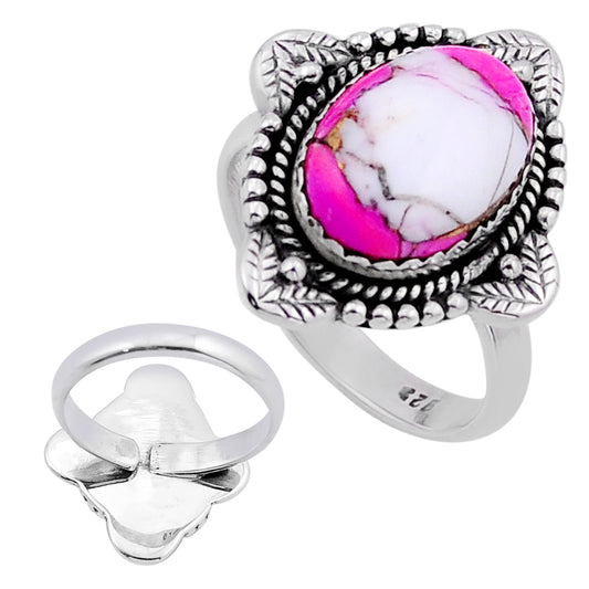 925 silver cotton candy turquoise adjustable ring