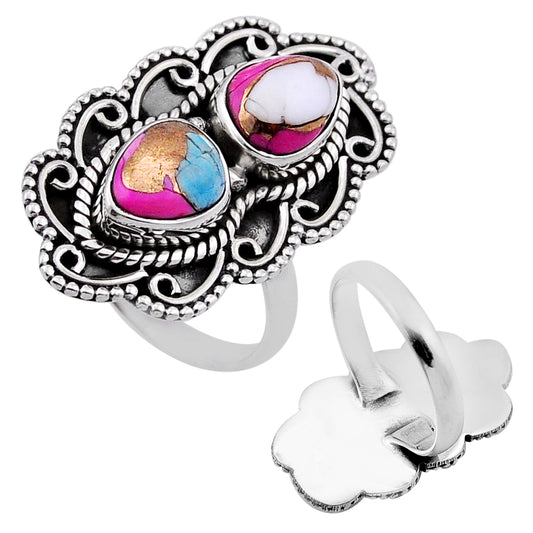 925 silver cotton candy turquoise ring size 8
