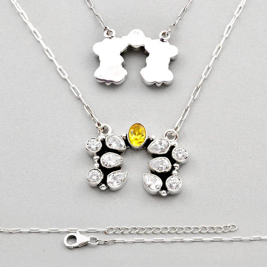 AMAZING!!! lemon topaz white topaz quartz necklace