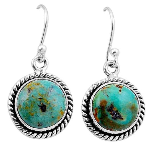 green arizona mohave turquoise round dangle earrings
