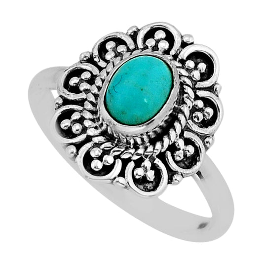 925 silver solitaire blue sleeping beauty turquoise ring size 8