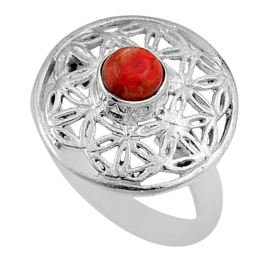 925 silver solitaire natural orange Mojave turquoise ring size 6
