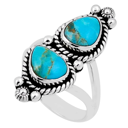925 sterling silver blue arizona mohave turquoise ring size 8
