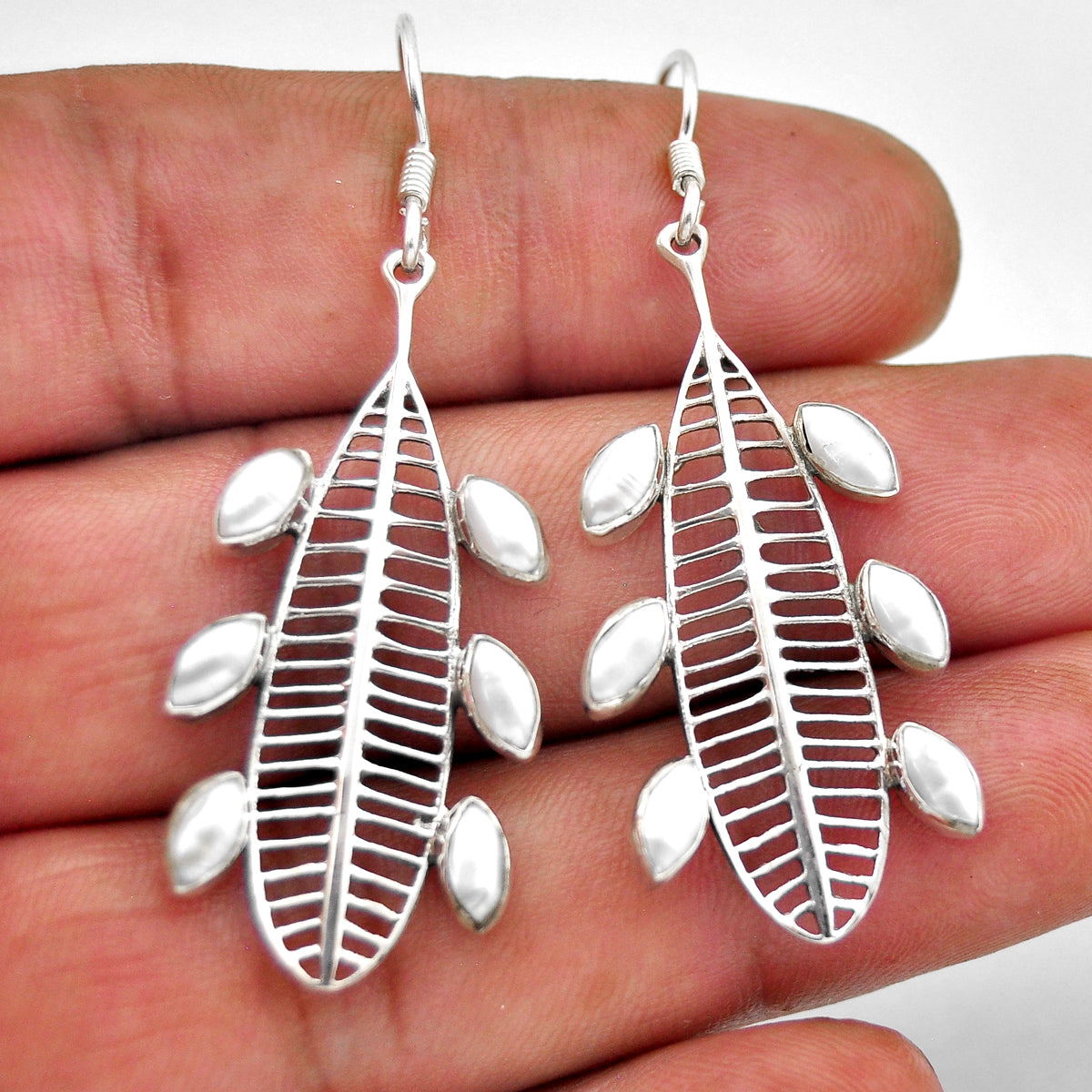 925 sterling silver natural white pearl dangle earrings jewelry