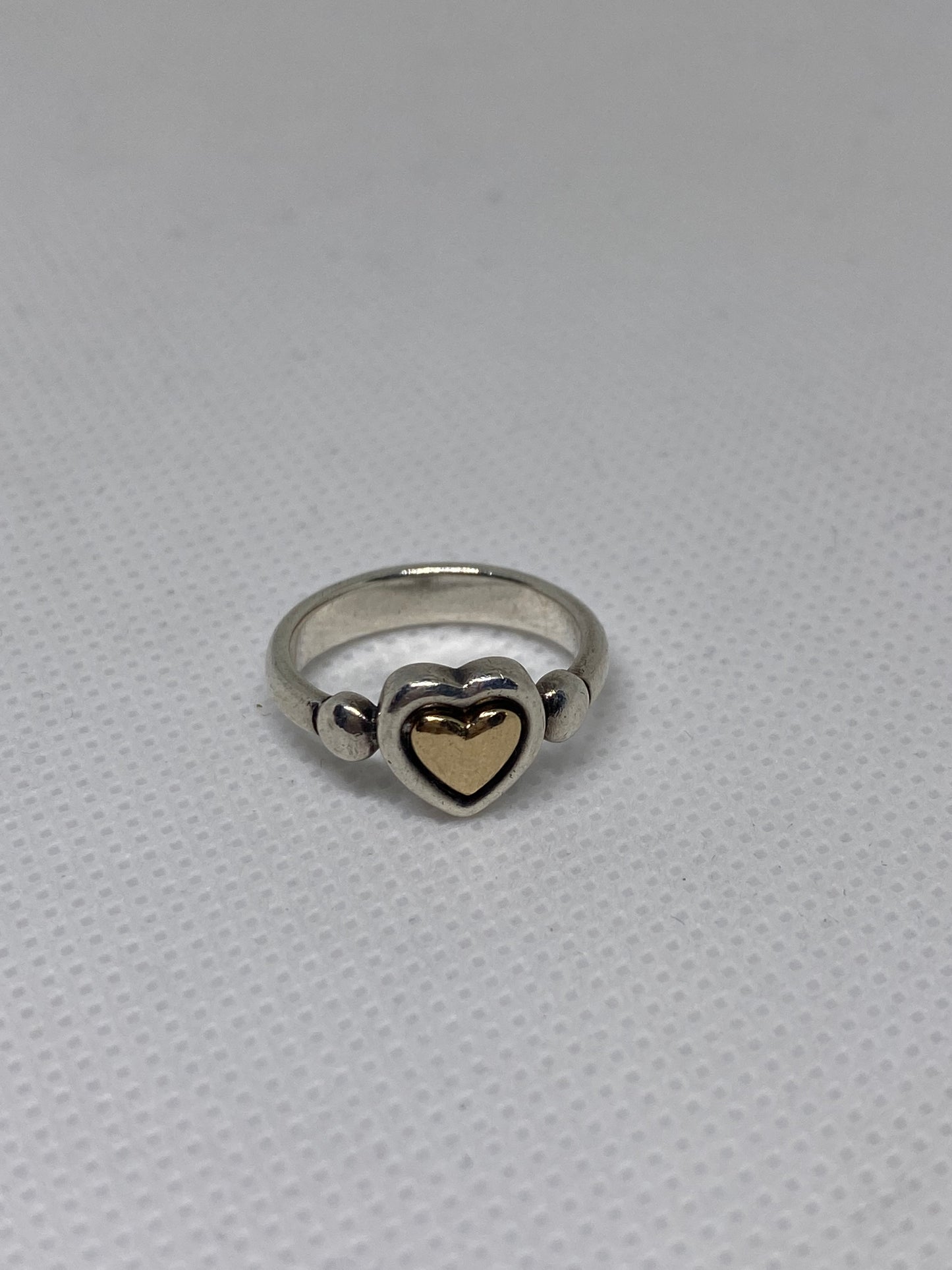 James Avery Retired Silver and Gold True Heart Ring Size 5