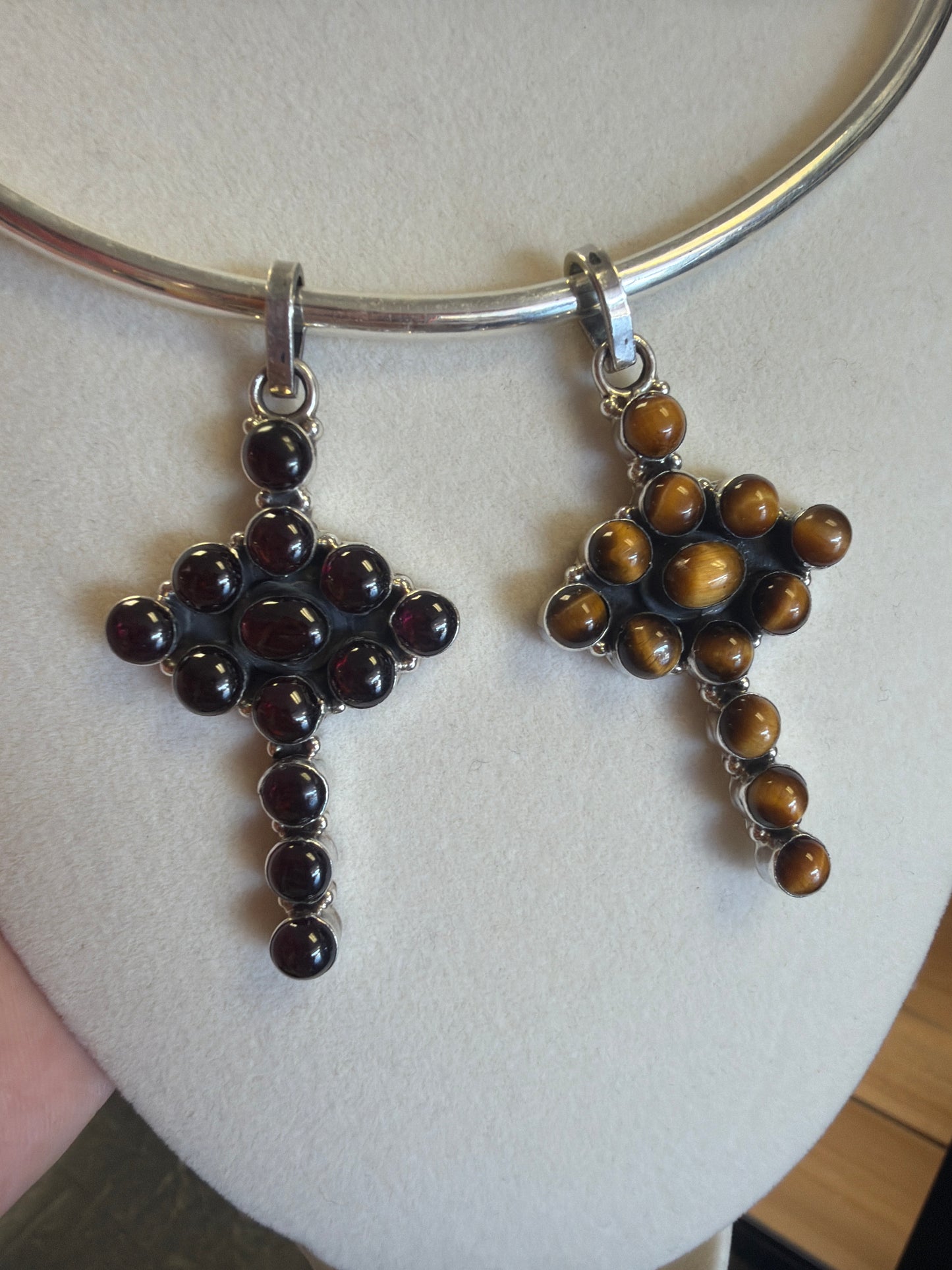 Sterling Silver Gemstone Crosses