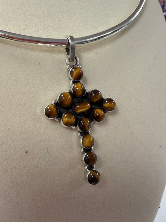 Sterling Silver Tigers Eye Pendant