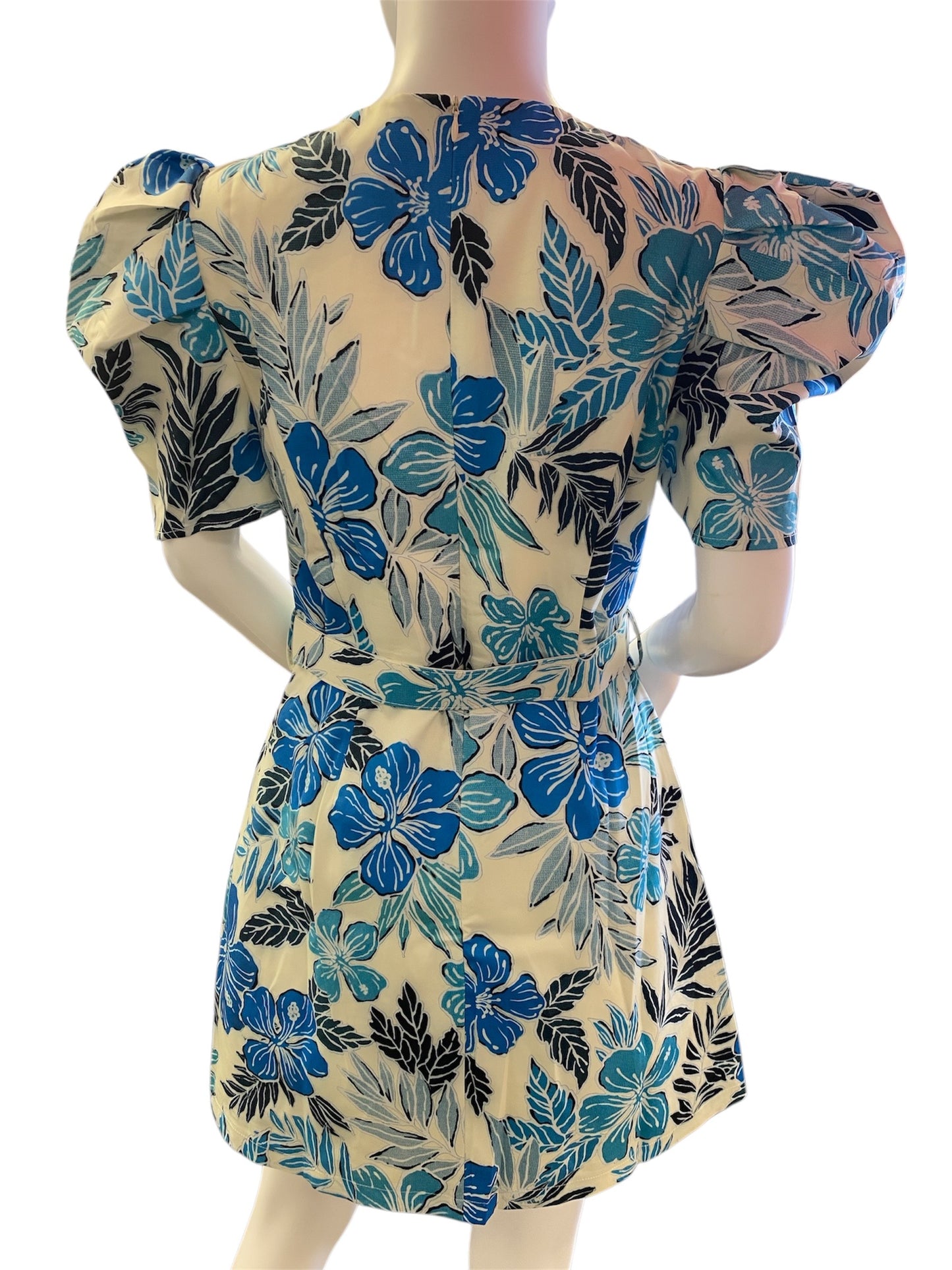 Resort Bleu Tropical Belted Dress