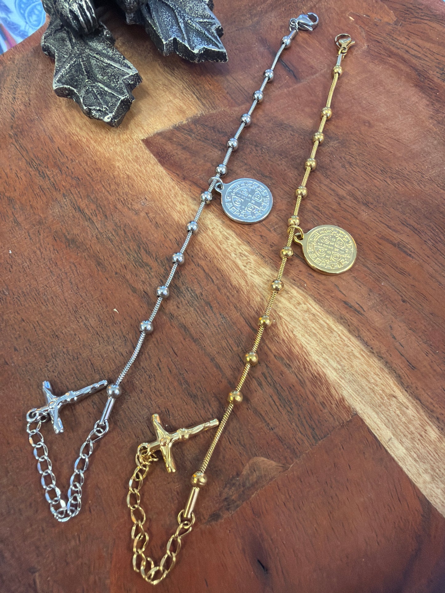 Saint Benedict Muti Charm Stainless Bracelet