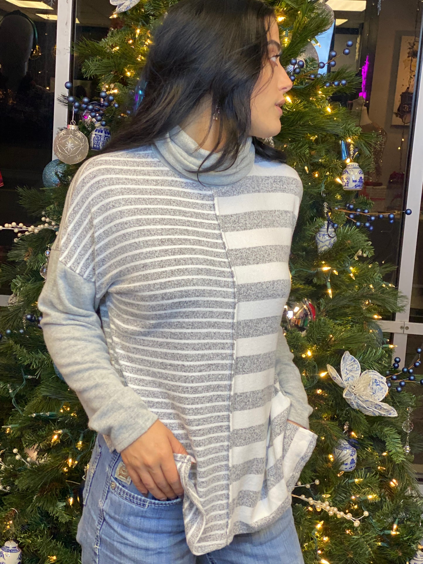 Brushed Grey Soft Long Sleeve Top